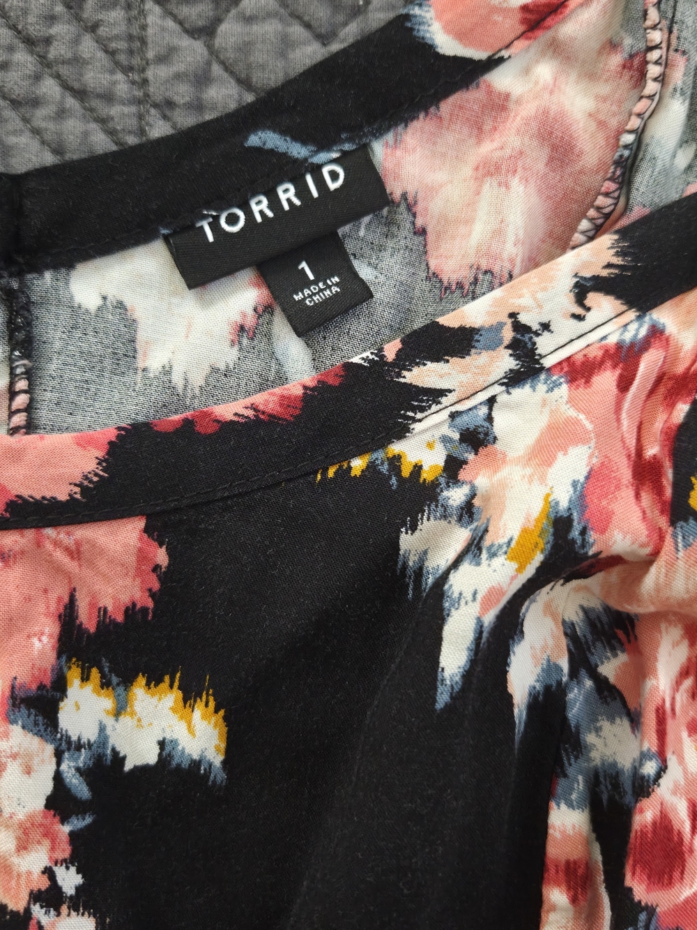 torrid Black Maxi Dress with Pink Floral Print - Picture 3 of 3
